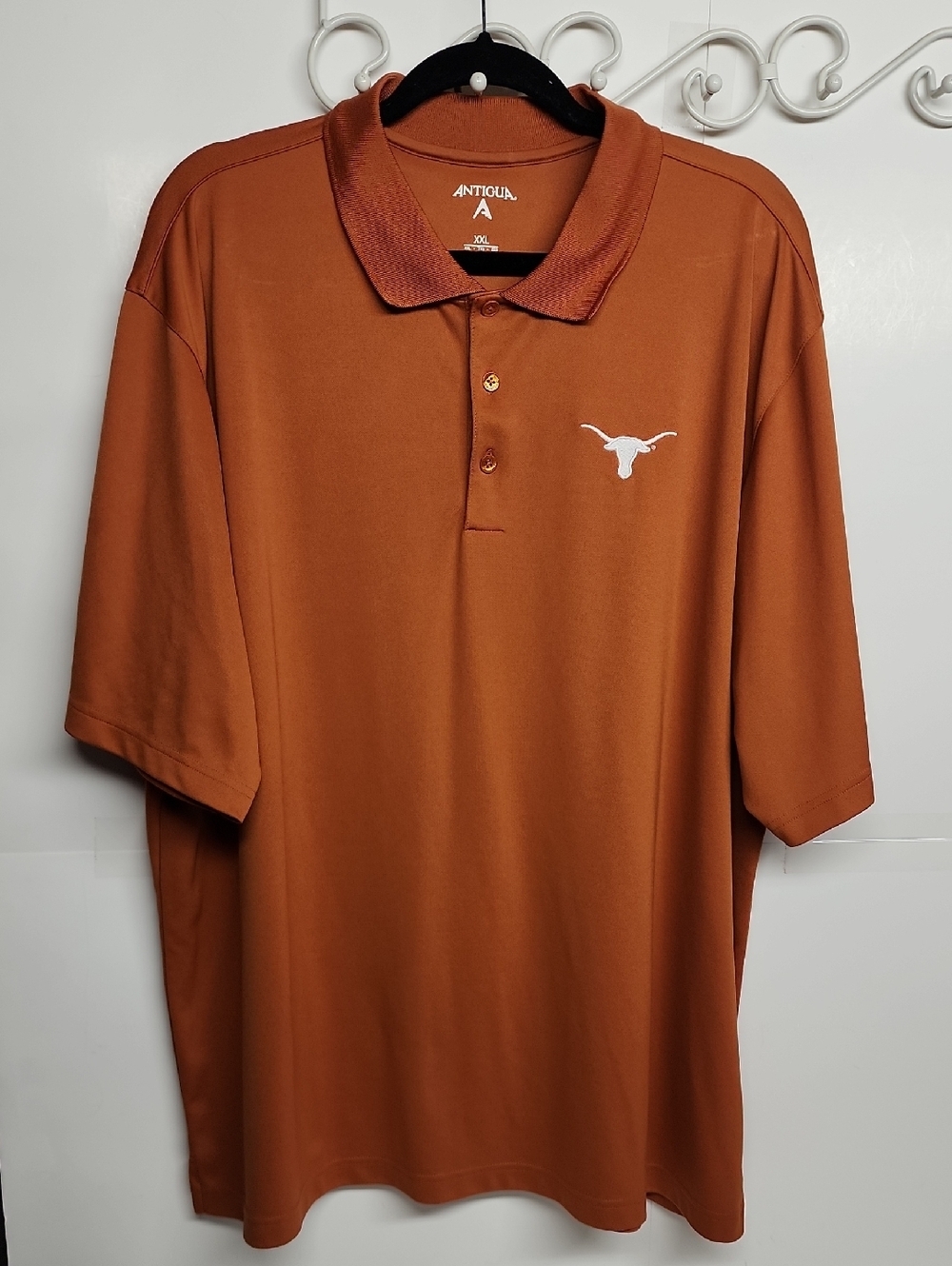 Antigua Men's Texas Longhorns Burnt Orange 3 Button Polo Shirt Size XXL